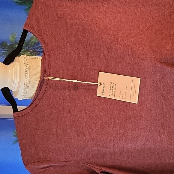 Quince Flowknit Ultra Sift Performance Long Sleeve Tee Burgundy Medium - Picture 2 of 7